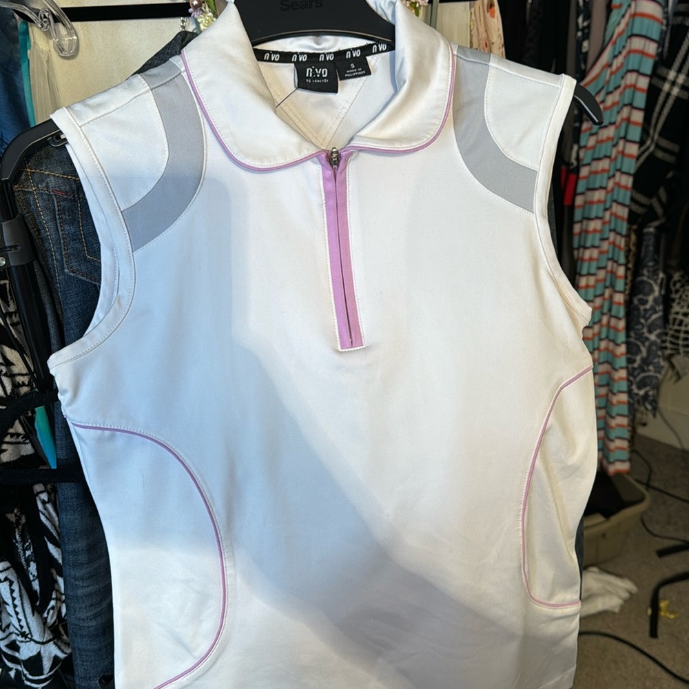 Pit pit 21 inches with stretch, golf shirt mauve white gray